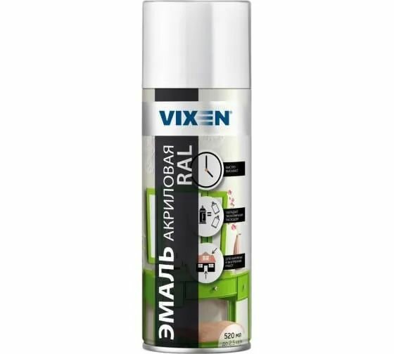 Эмаль акриловая VIXEN Сигнальный белый RAL 9003 520 мл