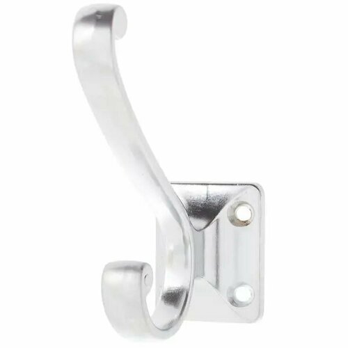 Крючок максимальная нагрузка 10 кг 85 мм сталь крепление на саморезы цвет матовый хром 832₽