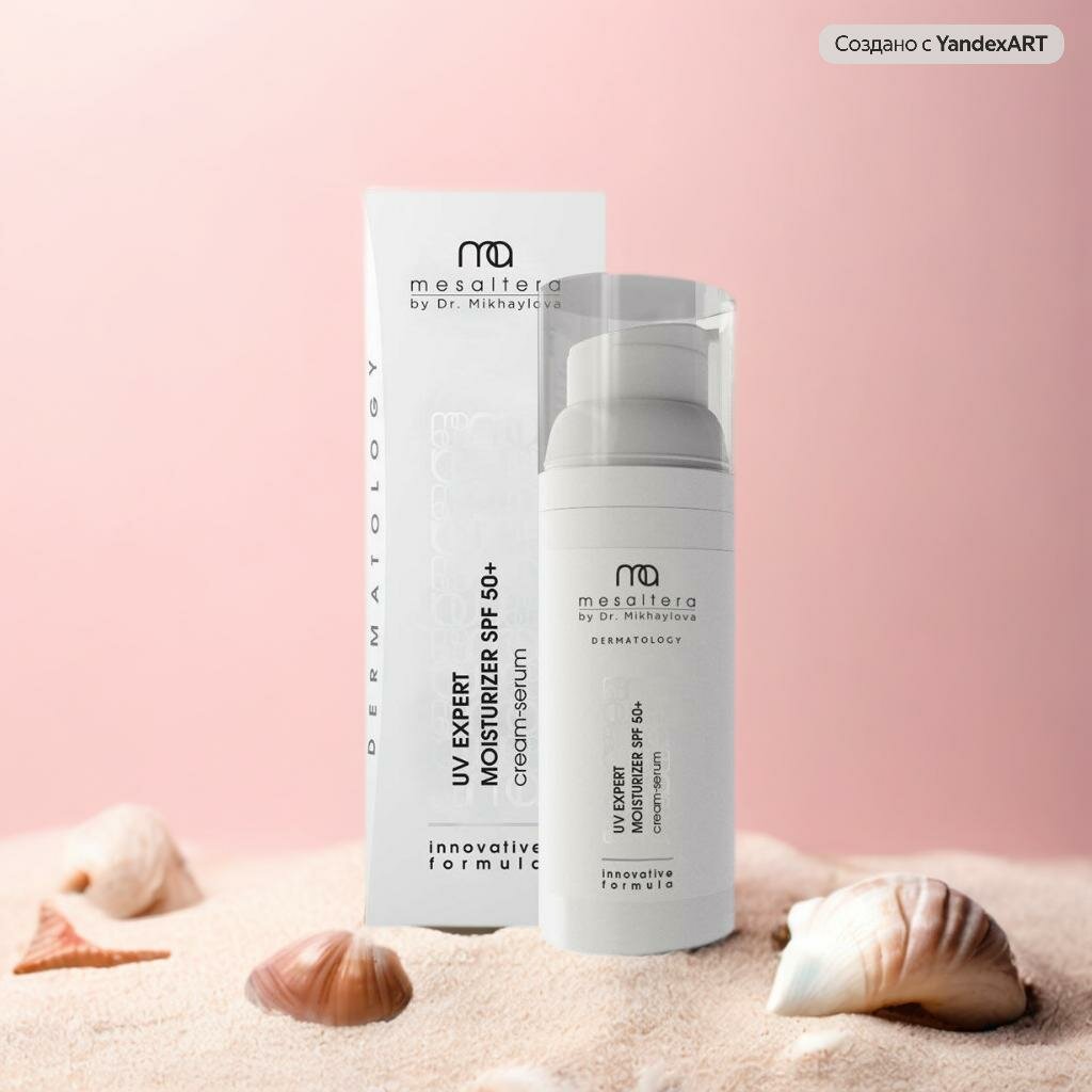 Солнцезащитная увлажняющая крем сыворотка SPF 50 + 50 мл UV EXPERT MOISTURIZER SPF 50+ Mesaltera / Мезалтера by Dr. Mikhaylova