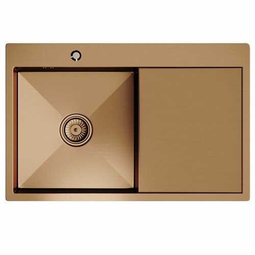 фото Мойка настол. монтаж 78х50 (3,0) лев. вып 3 1/2 mixline pro 20см с сифоном (бронза)