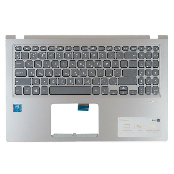 Клавиатура с топкейсом для ноутбука Asus X515JA без тачпада, серебристая