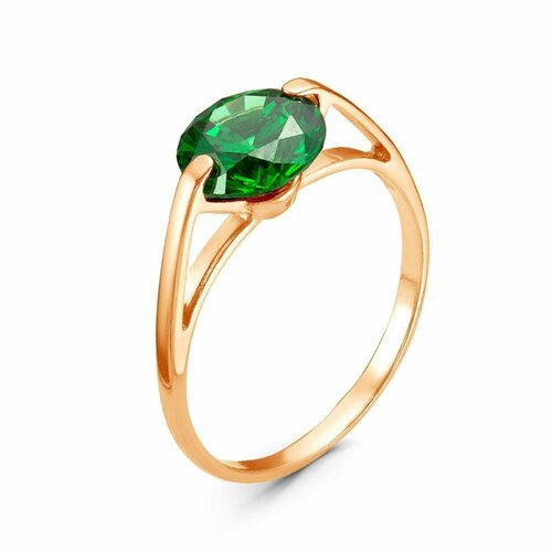 кольцо formygirl бижутерный сплав золочение фианит размер 17 5 зеленый Кольцо Красная Пресня, размер 17, ширина 5 мм, зеленый