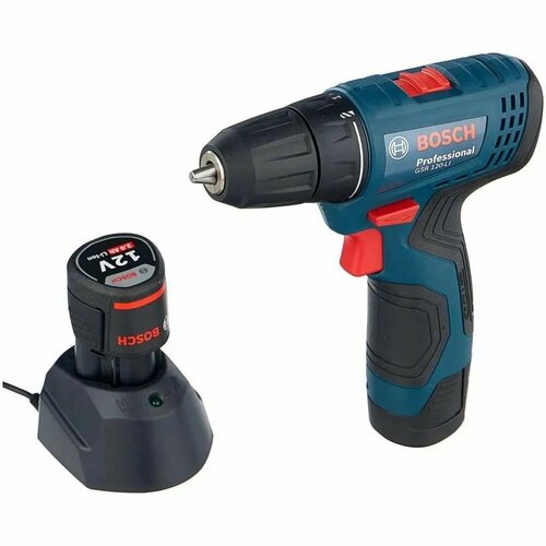 Дрель-шуруповерт аккумуляторная BOSCH GSR 120-LI 12В 2х2 Ah 30 Нм 1293000₽