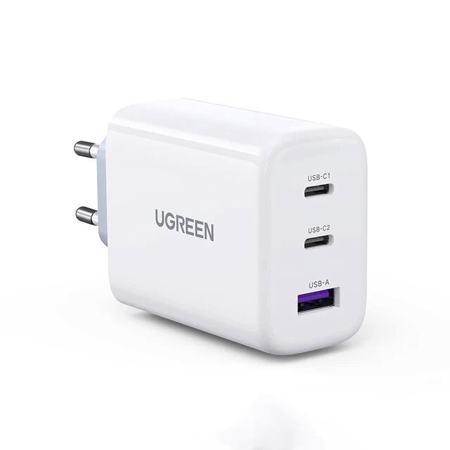 Сетевое зарядное устройство Ugreen USB-A 2 USB-C, 65W, белый