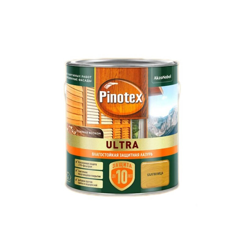 фото Лазурь защитная влагостойкая для древесины PINOTEX ULTRA калужница 2,5 л