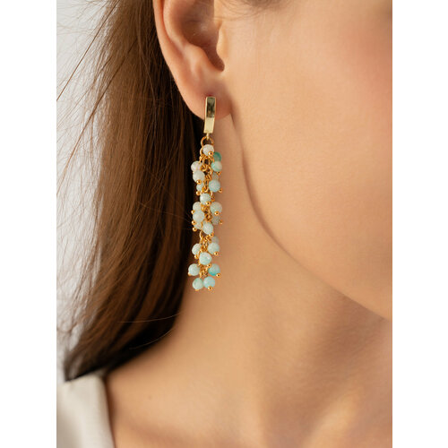 Серьги Koshika золотой бирюзовый 1551₽