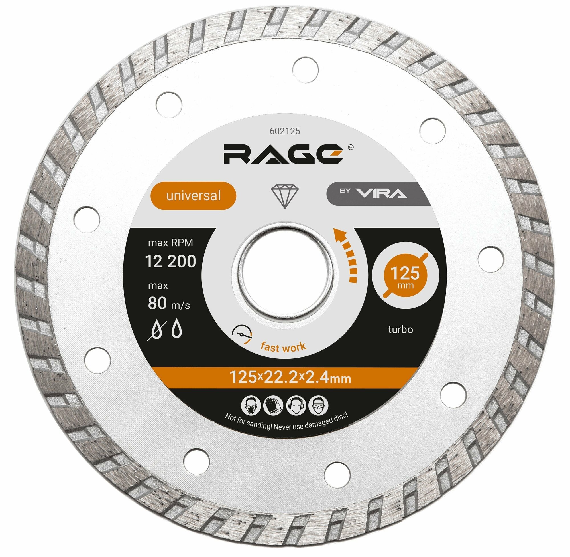 Диск алмазный по стали Rage 125x22.2x1.2 мм - фото №14