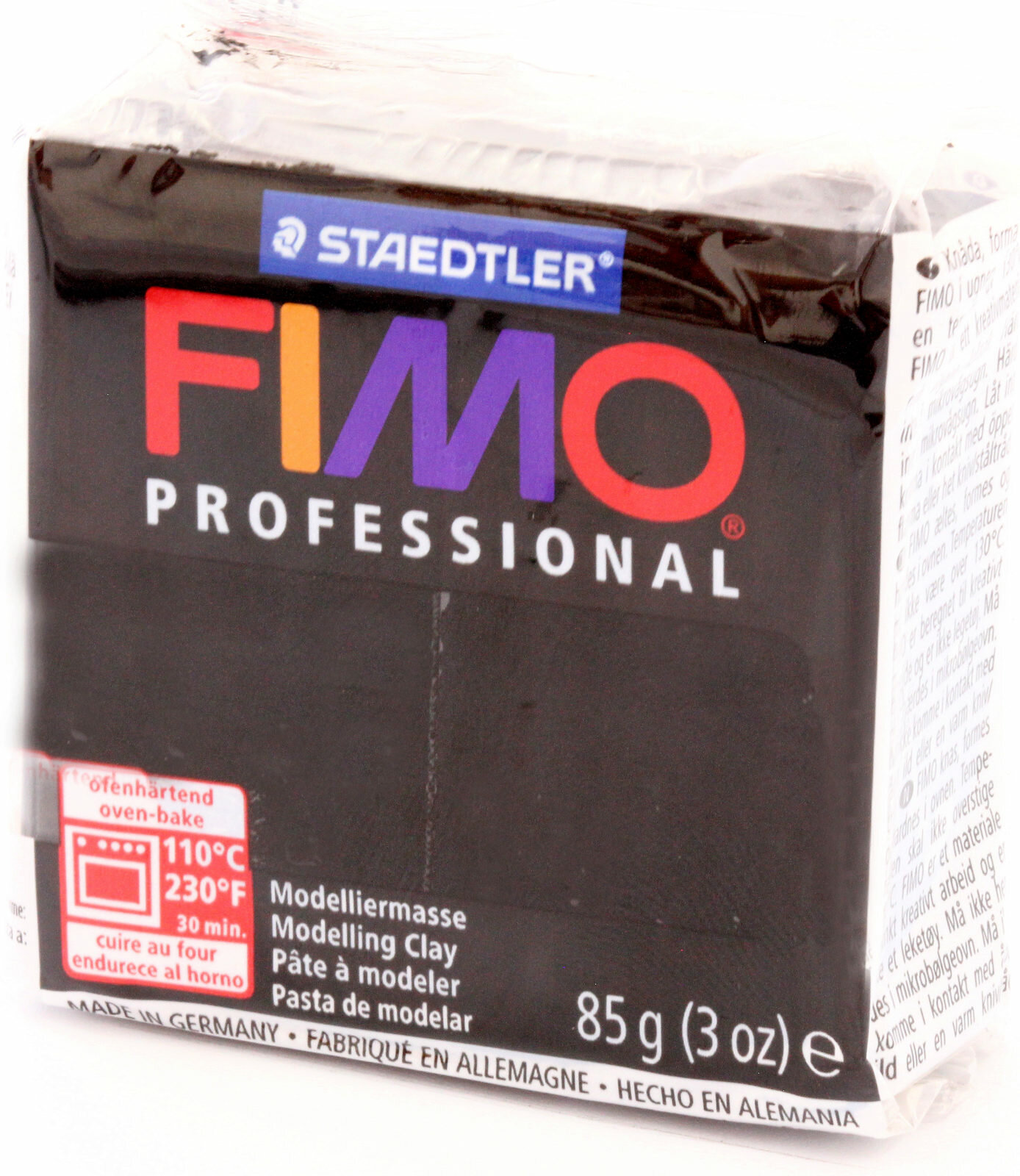Полимерная глина FIMO Professional черный (9), 85г, 1шт