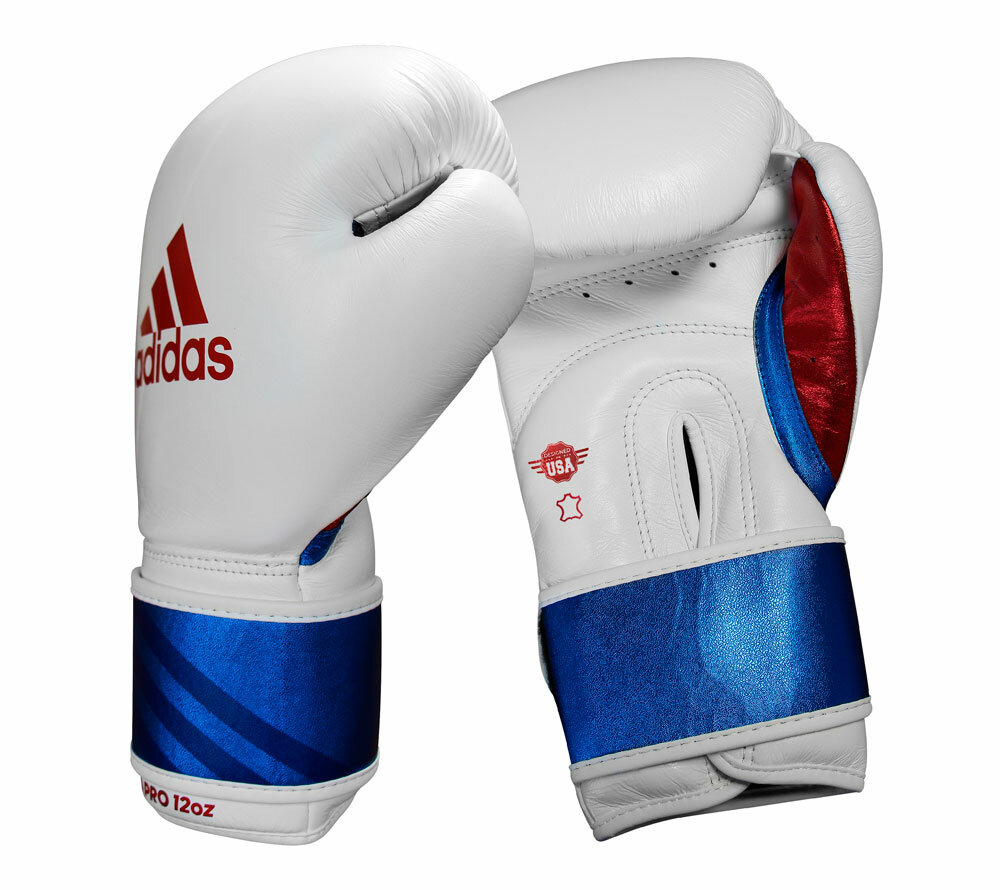 Перчатки боксерские Speed Pro бело-сине-красные (вес 14 унций, Красно-бело-зеленый)