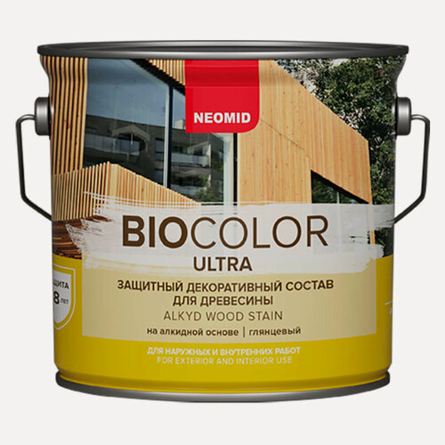 Изображение товара Декоративный состав NEOMID BIO COLOR ULTRA для древесины, на алкидной основе, махагон 2,7л