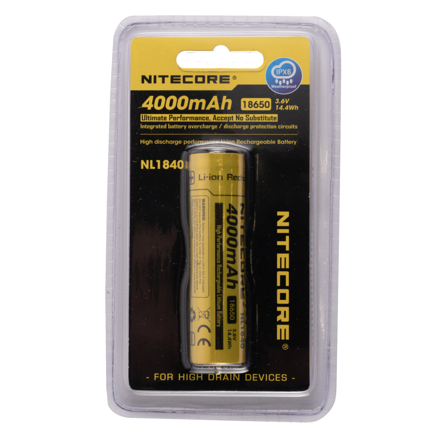 Аккумулятор NITECORE NL1840 18650 3.6v 4000mAh