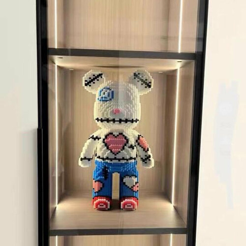 3д конструктор медведь bearbrick из миниблоков мозаика 46см 3700₽