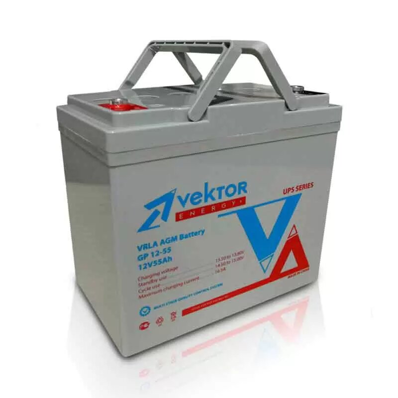 Аккумулятор для ИБП Vektor Energy GPL 12-55 12В AGM (55Ач) для источника бесперебойного питания