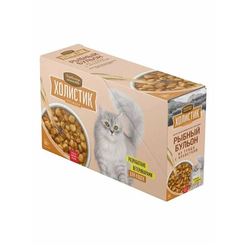 Деревенские лакомства Холистик для кошек Рыбный бульон из Тунца с креветкой 10 шт х 90 гр 1640₽