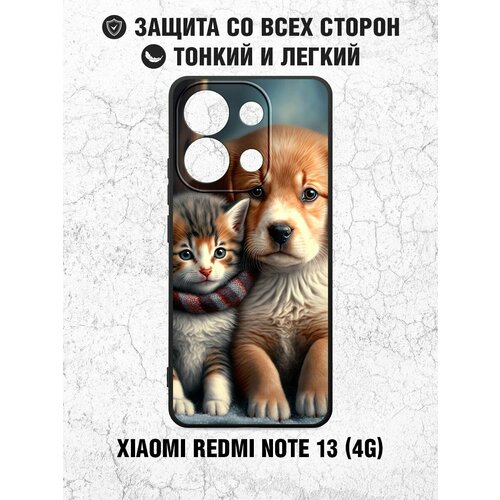 Силиконовый чехол для Xiaomi Redmi Note 13 (4G)/Сяоми Редми Ноут 13 (4Джи) DF xiCase-104 (black) Art1049 цветной бампер, противоударный, с картинкой