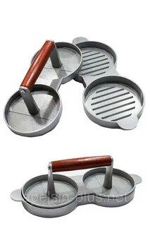 Двойная форма-пресс для котлет с ручкой / Бургерница с 2 ячейками — фото 1
