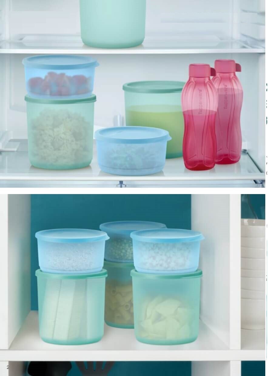 Контейнер Tupperware Цилиндрикс светло-бирюзовый 1,1л Хранение меда и еда с собой — фото 1