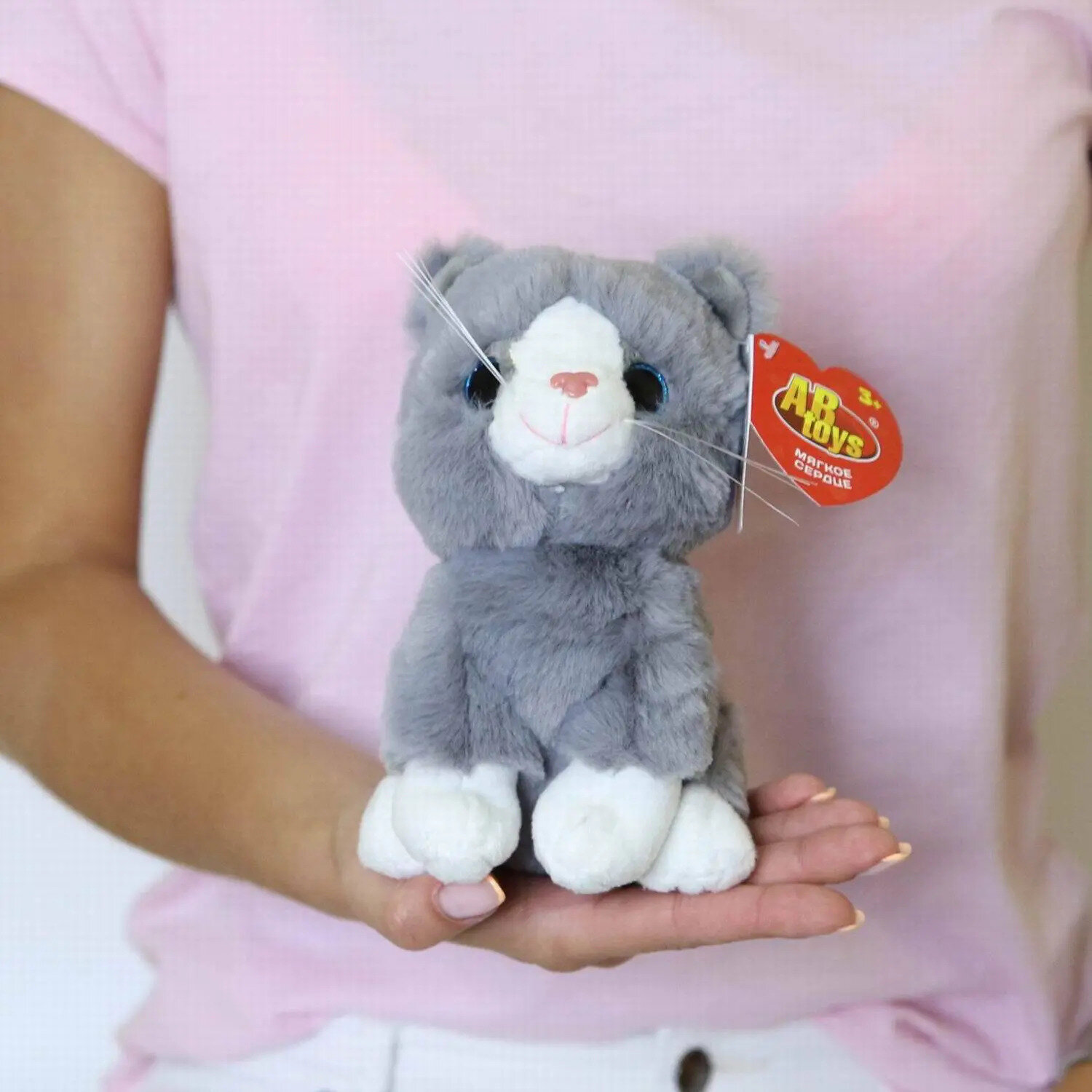 Мягкая игрушка Abtoys Котик серый, 15см (M4906) от ABtoys Мягкое сердце