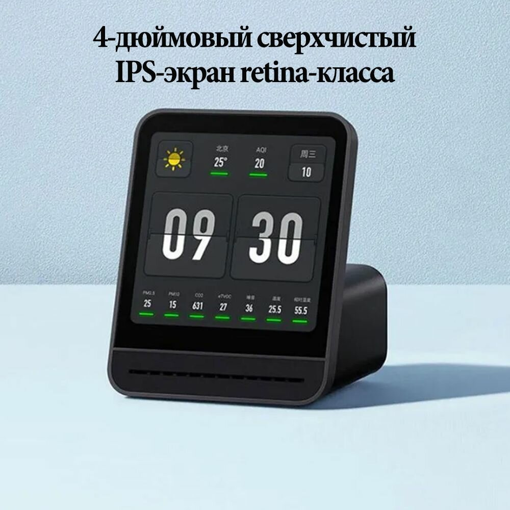 Картинки Анализатор качества воздуха Qingping Air Monitor (CGS2) 6 в 1 (датчик углекислого газа CO2, Температуры, Влажности, PM2.5, TVOC, Шума)