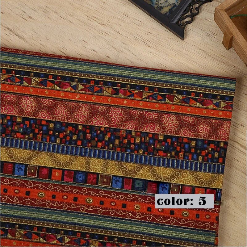 Jaggo Этно-ткань хлопок лен 150 см color 5 50cmx100cm