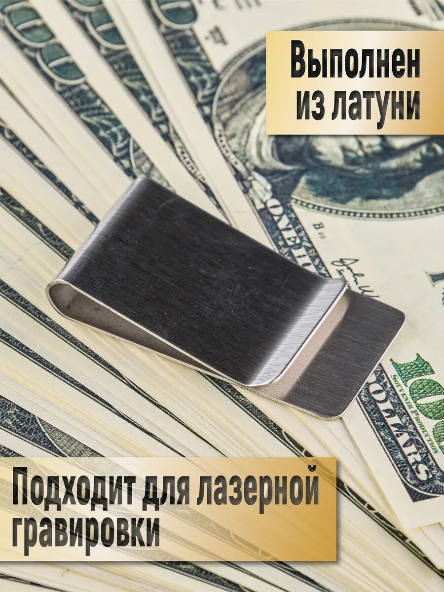 Зажим для купюр ШОПОГОЛИК, серый — фото 1