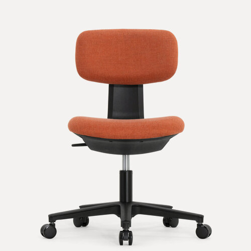 Изображение товара Стул мобильный Falto Rookie plus (поворот спинки, ткань, каркас чёрный, оранжевый)