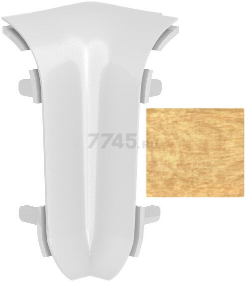 Внутренний угол для плинтуса Панельпласт, высота 60 мм, цвет дуб голдэн