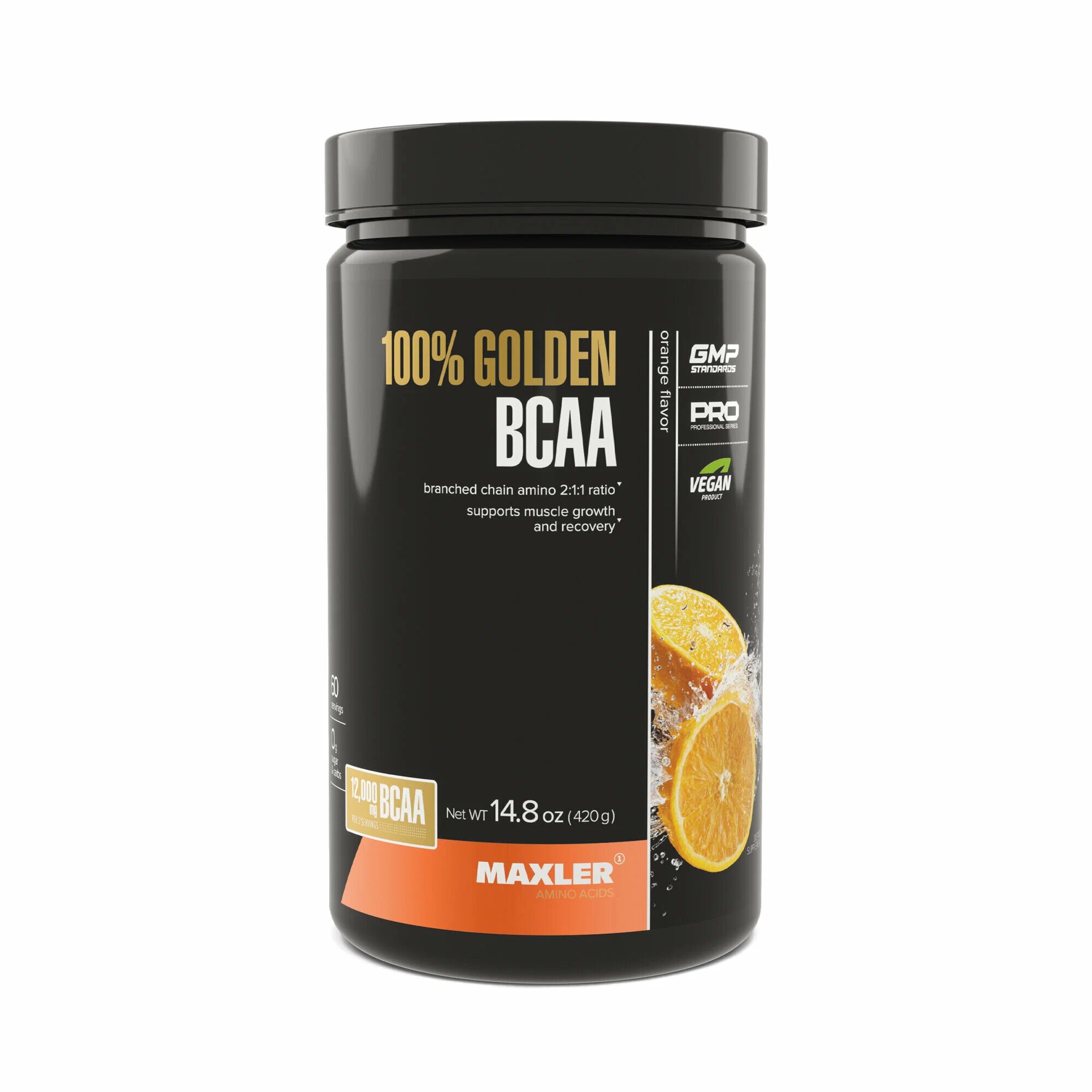 Аминокислотный комплекс БЦАА Maxler 100% Golden BCAA 420 г со вкусом Апельсин