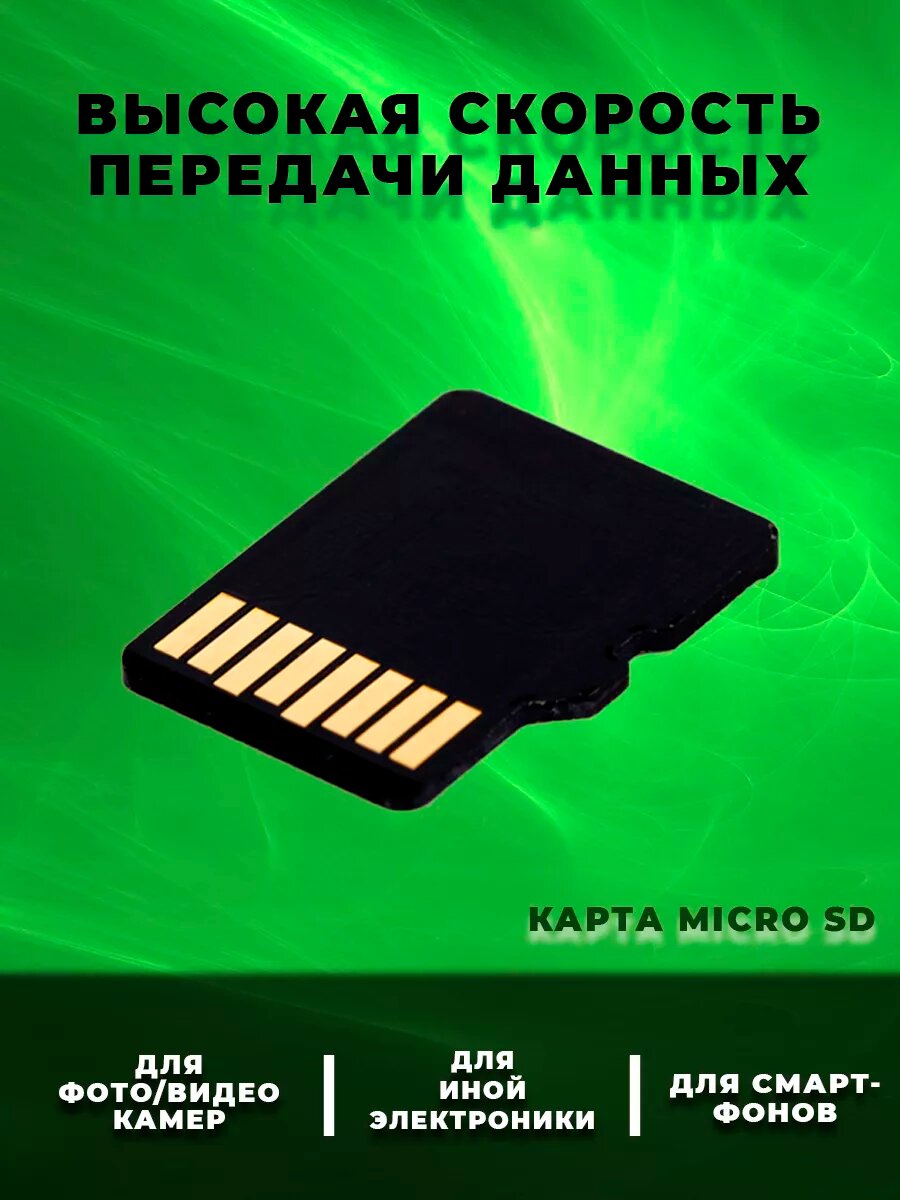Карта памяти 256 гб micro sd флешка телефон видеорегистратор — фото 1