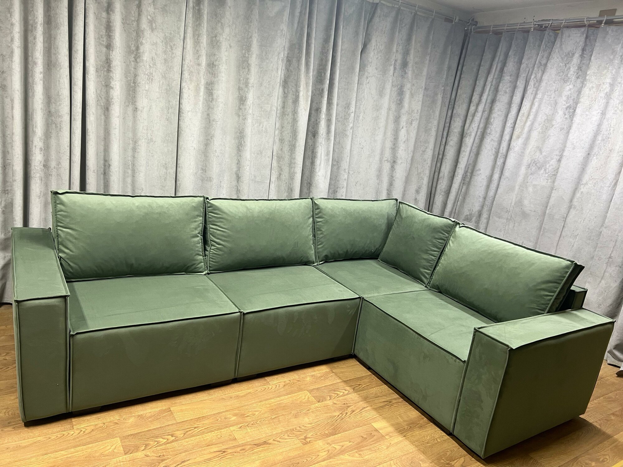 Угловой диван Лофт еврокнижка трансформер 280*210см антивандальный велюр