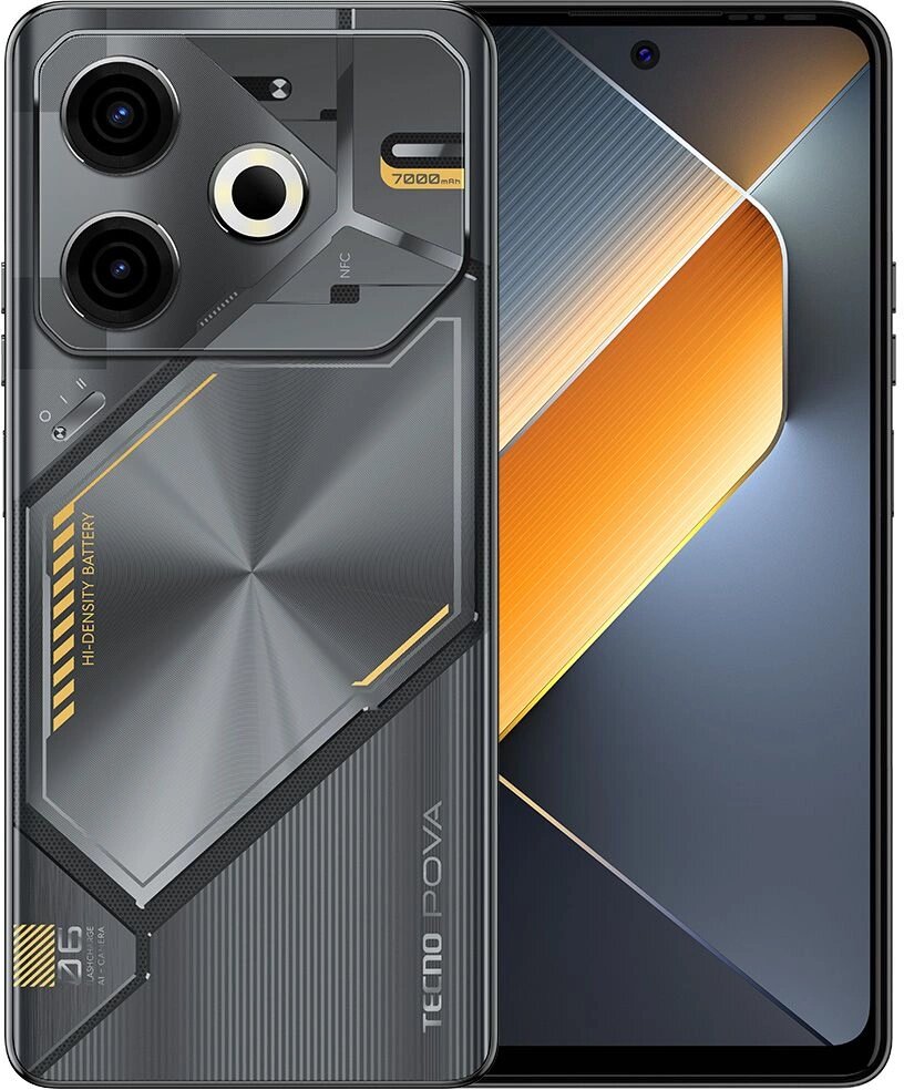 TECNO Смартфон Tecno Pova 6 Neo 128Gb 8Gb черный моноблок 3G 4G 2Sim 6.8" 1080x2460 Android 14 50Mpix 802.11 a/b/g/n/ac NFC GPS GSM900/1800 Protect FM microSD max1024Gb LI6 128+8 SPEED BLACK
