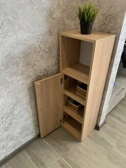 Тумба узкая напольная, настенная, универсальная, с дверкой, ЛДСП, 100*32 см, дуб сонома светлый
