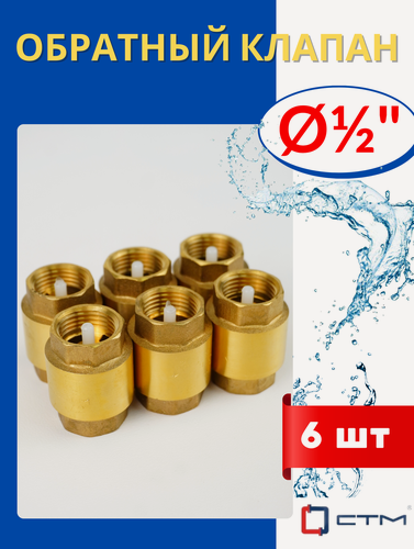 Изображение товара Обратный клапан латунный 1/2 (СТМ) 6шт.