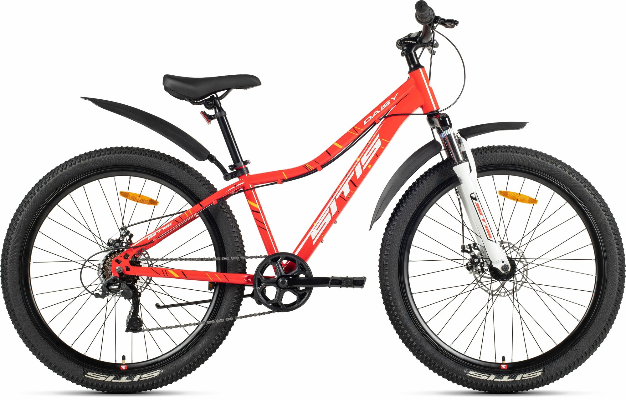 Велосипед SITIS DAISY 7SP 26" (2025) Red-White хардтейл, для девочек со стальной рамой 13,5 для роста 155-165 см