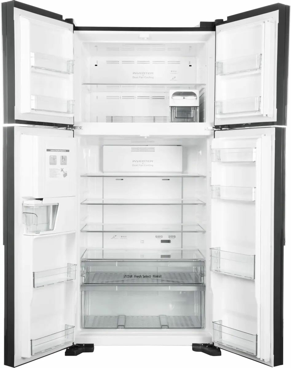 Холодильник двухкамерный Hitachi R-W660PUC7 GGR Side by Side, инверторный серый