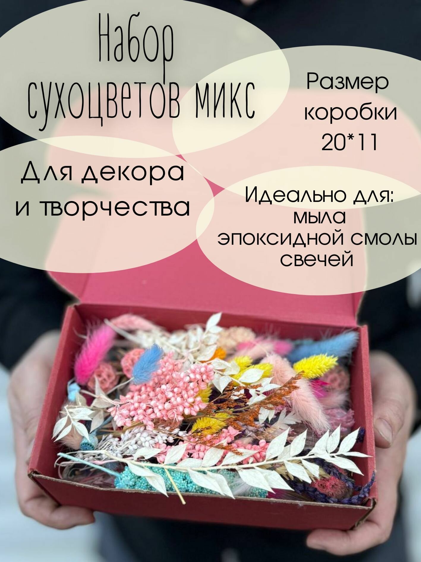 Большой набор сухоцветов для творчества. Микс.