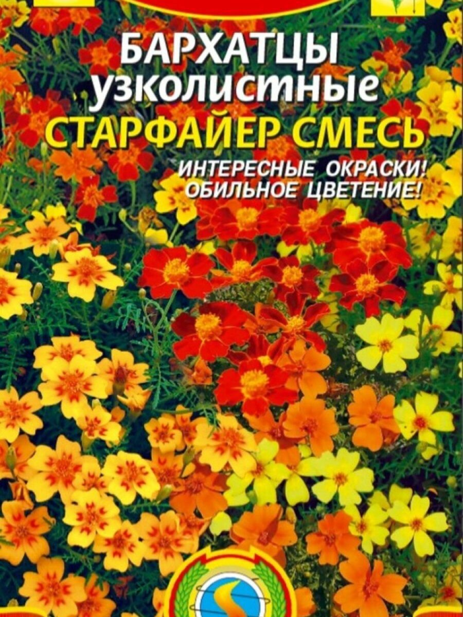 Семена Бархатцы узколистные Старфайер смесь 20 шт Плазменные семена