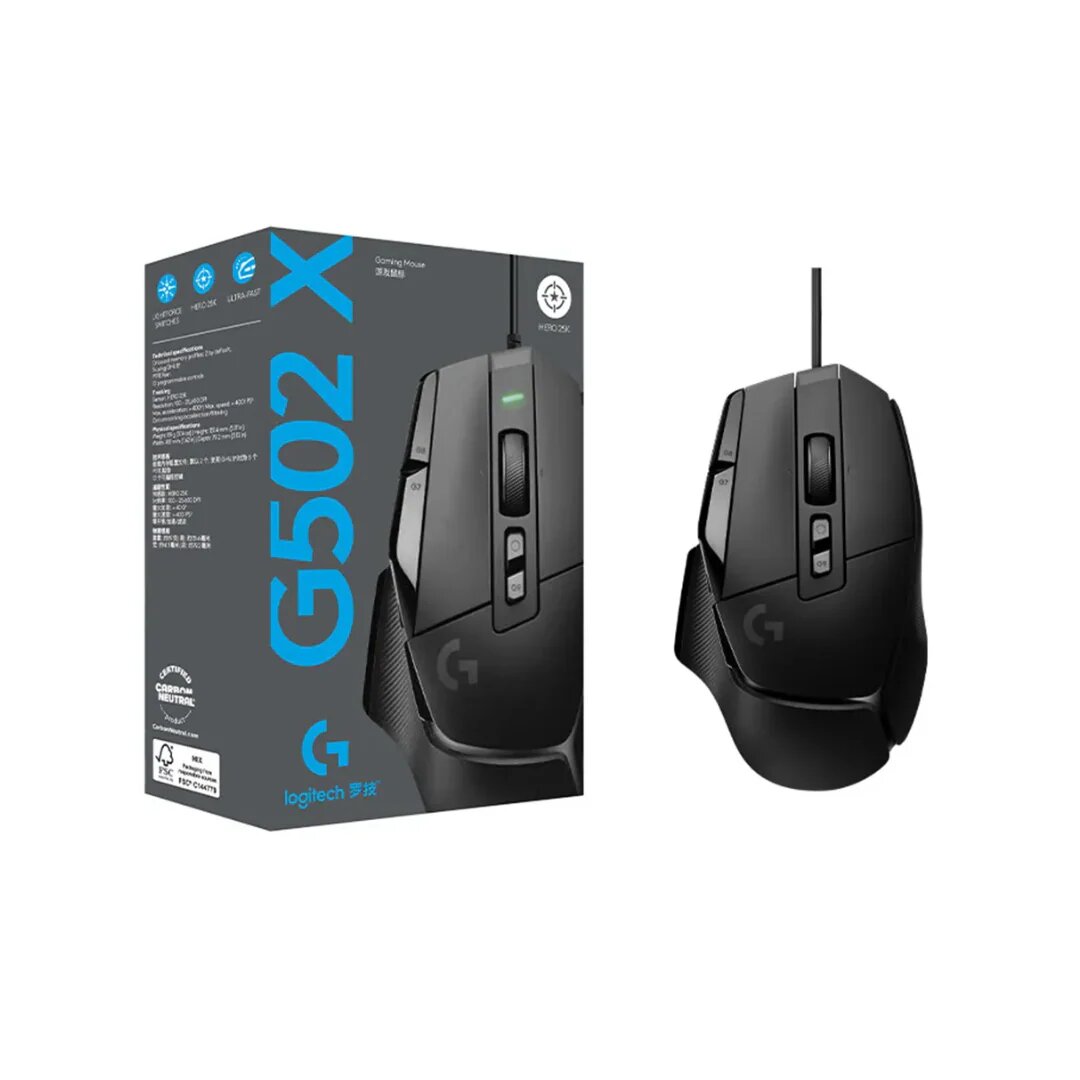 Мышь игровая LOGITECH G502 Corded Gaming Mouse - HERO - BLACK — фото 1