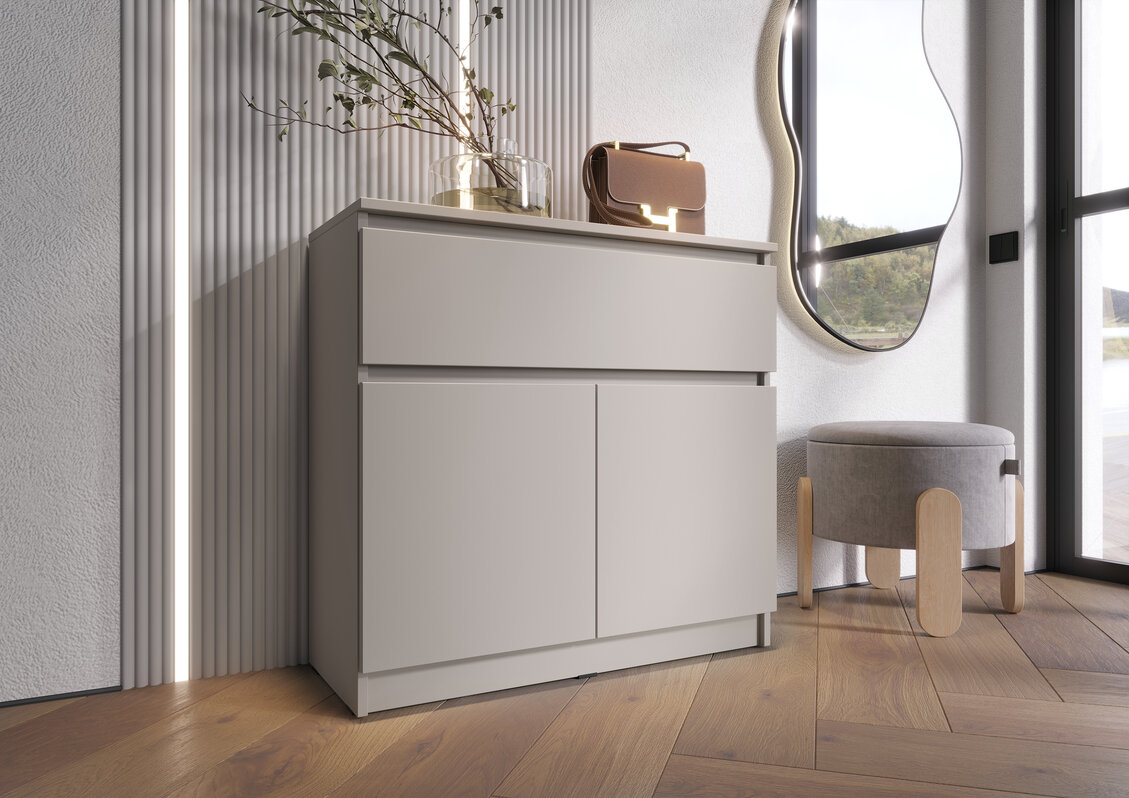 Комод МиФ Челси 800 Кашемир ЛДСП 80 см x 768 см x 33 см 1 ящик 2 двери шариковые направляющие