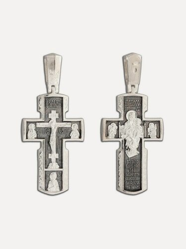 Изображение товара Крест серебро освященный Всецарица БМ блж. Матрона Пантелеимон Агапит