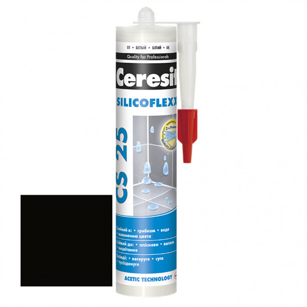 Силиконовая затирка Ceresit СS 25 графит 280 мл