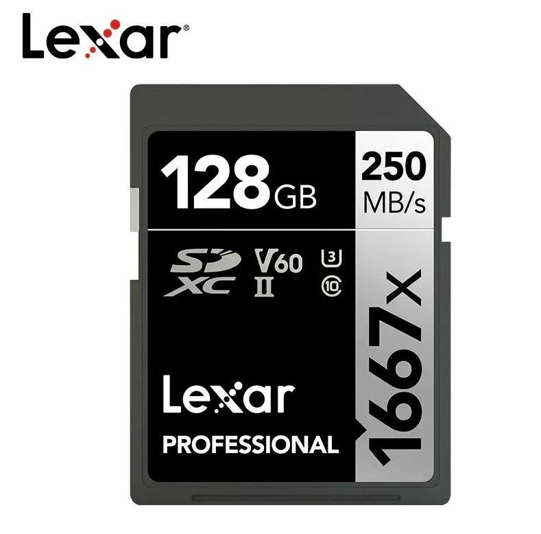 128GB SDXC карта памяти Lexar Professional 1667x
