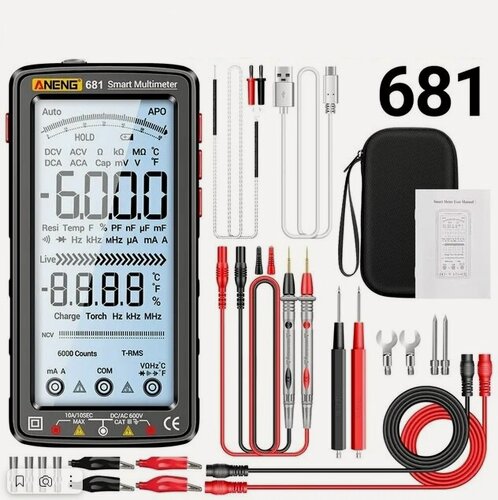 Изображение товара Мультиметр профессиональный ANENG 681 PRO True RMS. Гарантия 2 года. 16 функций.