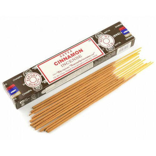 Благовония Cinnamon Incense (Корица) Ароматические индийские палочки для дома, йоги и медитации, Satya (Сатья), 15г