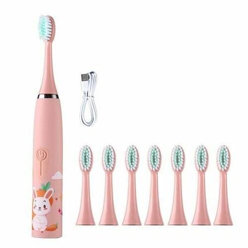 Мягкая зубная щетка с 8 насадками Для чистки зубов мальчикам и девочкам Очищение полости рта 96000₽