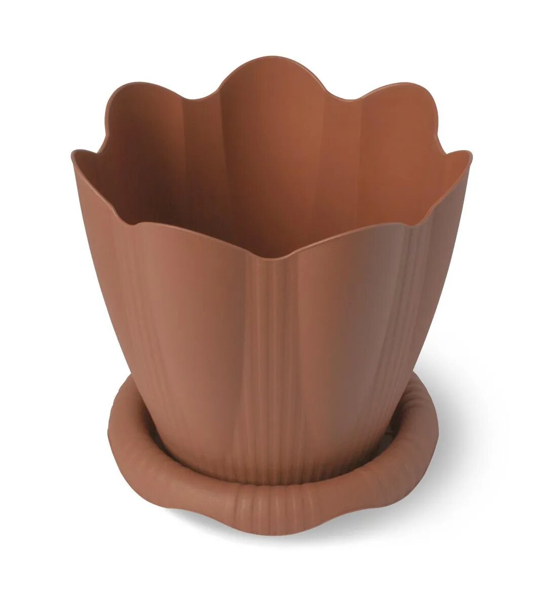 Горшок Эдельвейс Martika 15л с поддоном диаметр 16см цвет терракот