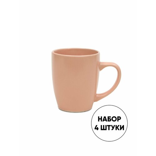 CERATECH Кружка керамическая, 390мл, розовый, 4шт