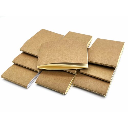 Набор из 10 наладонных блокнотов Экопад прошитых на нитку Цветные обложки Формат а-ля смартфон 600₽