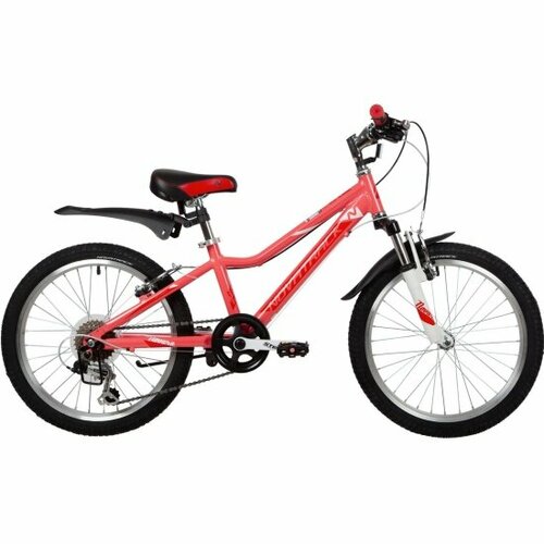 Велосипед детский NOVATRACK 2020AH6V. NOVARA. CRL22 алюм, коралловый, 6-скор, TY21/TS38/SG-6SI, V-br