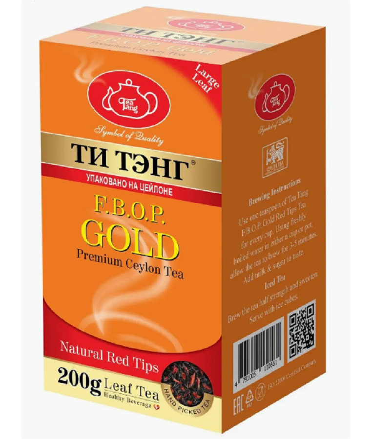 Чай черный Ти Тэнг Gold F.B.O.P. листовой с добавлением красных типсов, 200 г